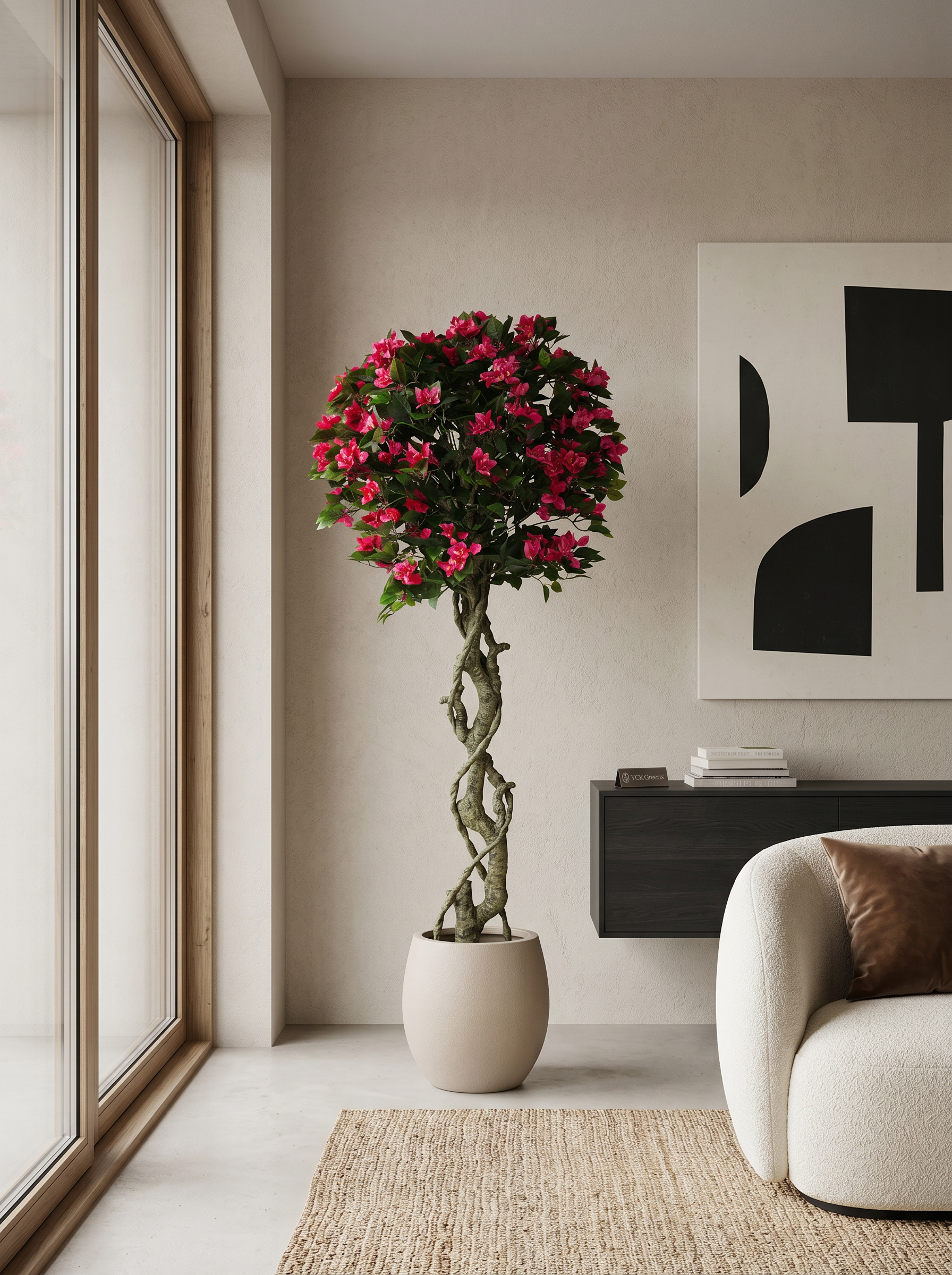Artificial Pink Bougainvillea Topiary Tree 6ft