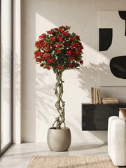 Artificial Red Bougainvillea Topiary Tree 6ft