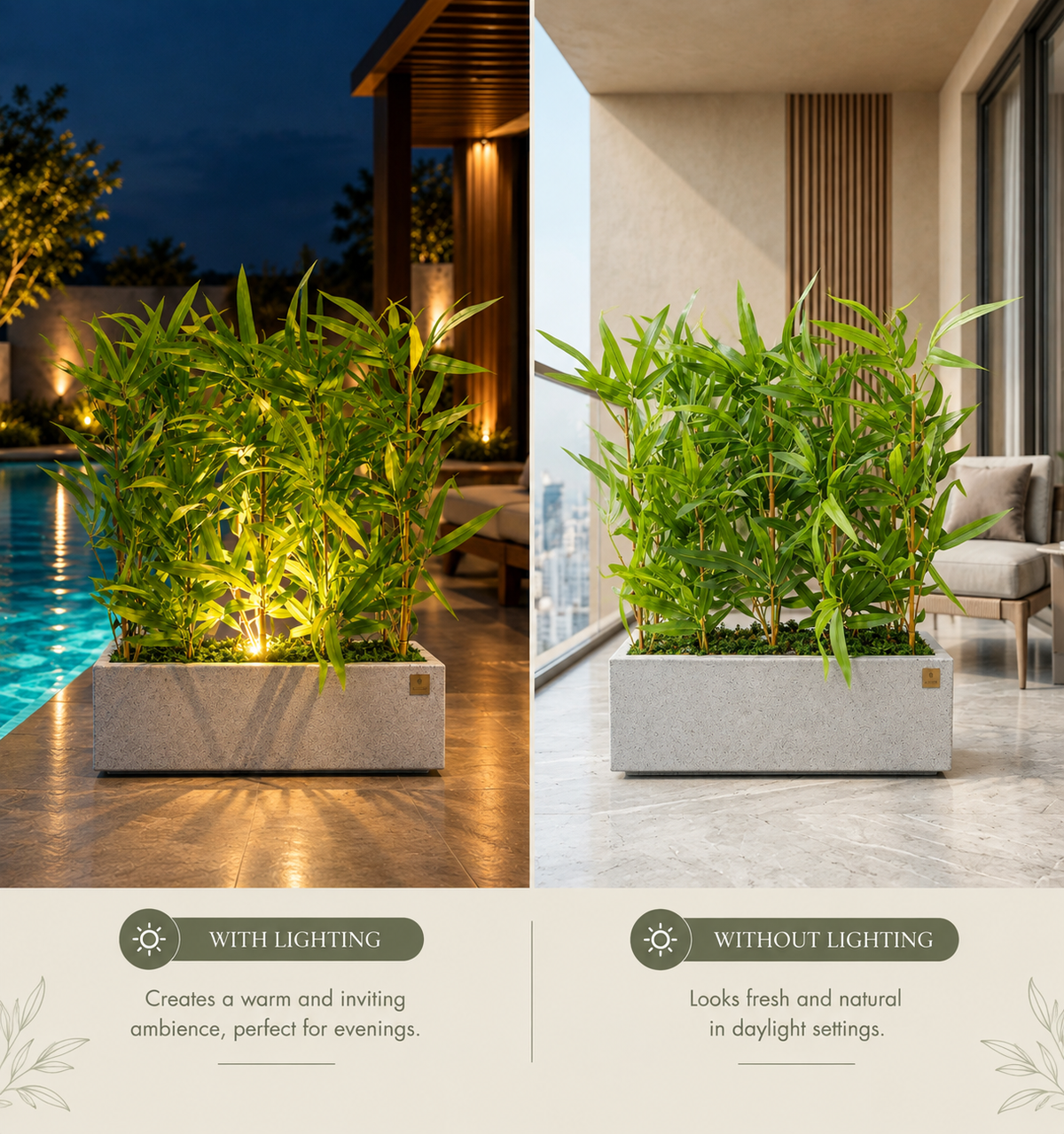 Artificial Bamboo Plant with Pot 2ft