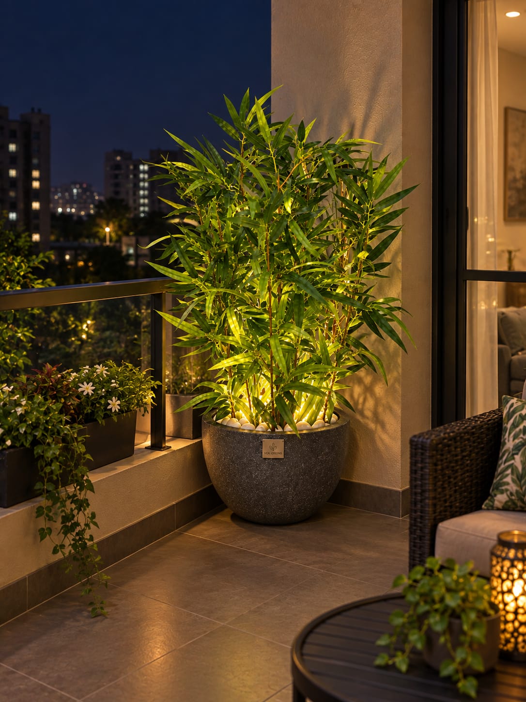Artificial Emerald Bamboo Plant with Pot 3ft