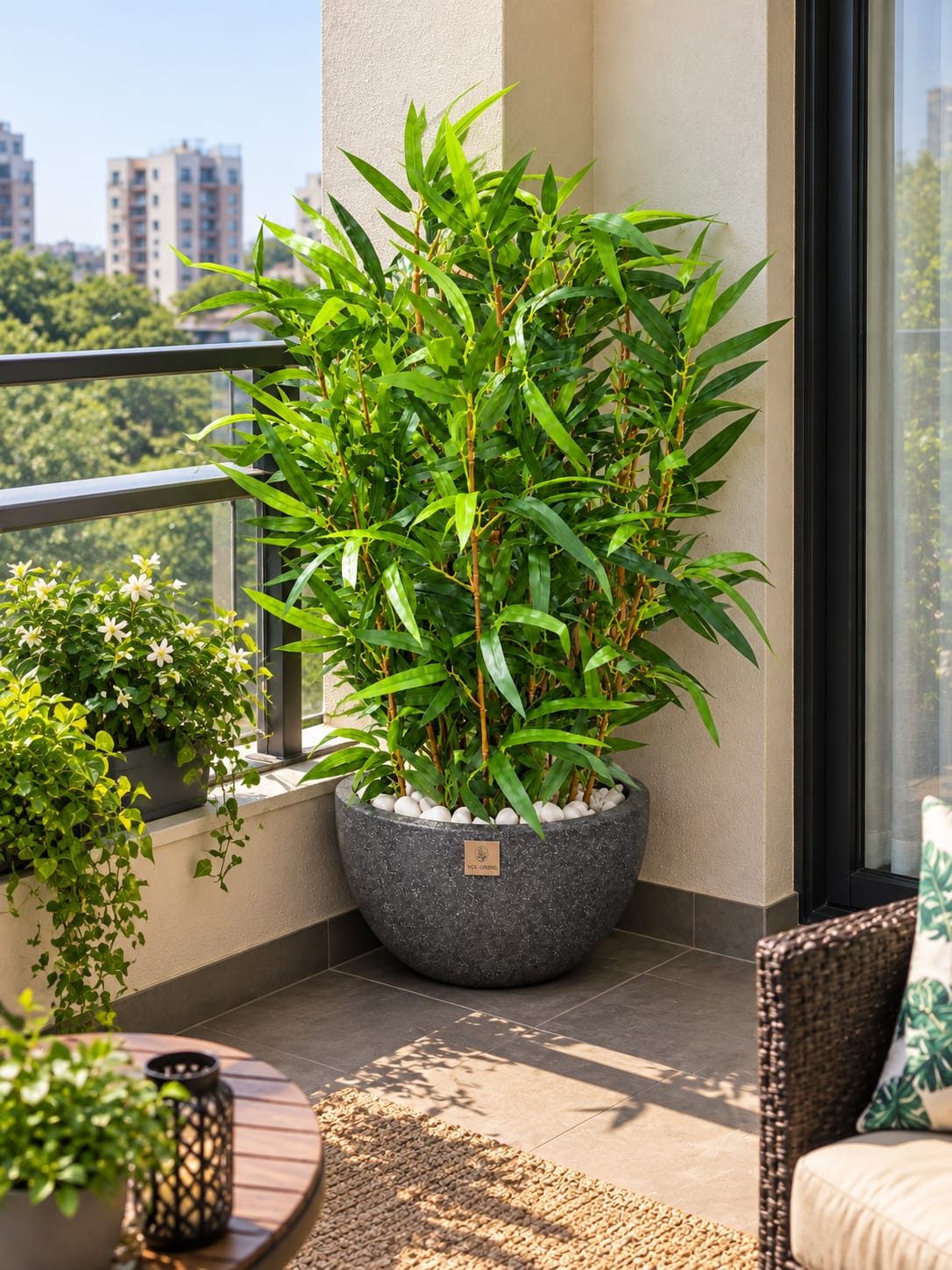 Artificial Emerald Bamboo Plant with Pot 3ft
