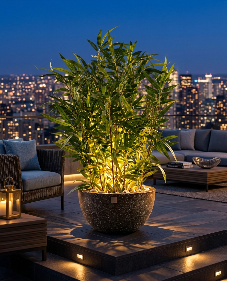 Artificial Emerald Bamboo Plant with Pot 3ft
