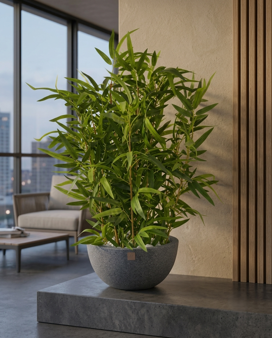 Artificial Emerald Bamboo Plant with Pot 3ft