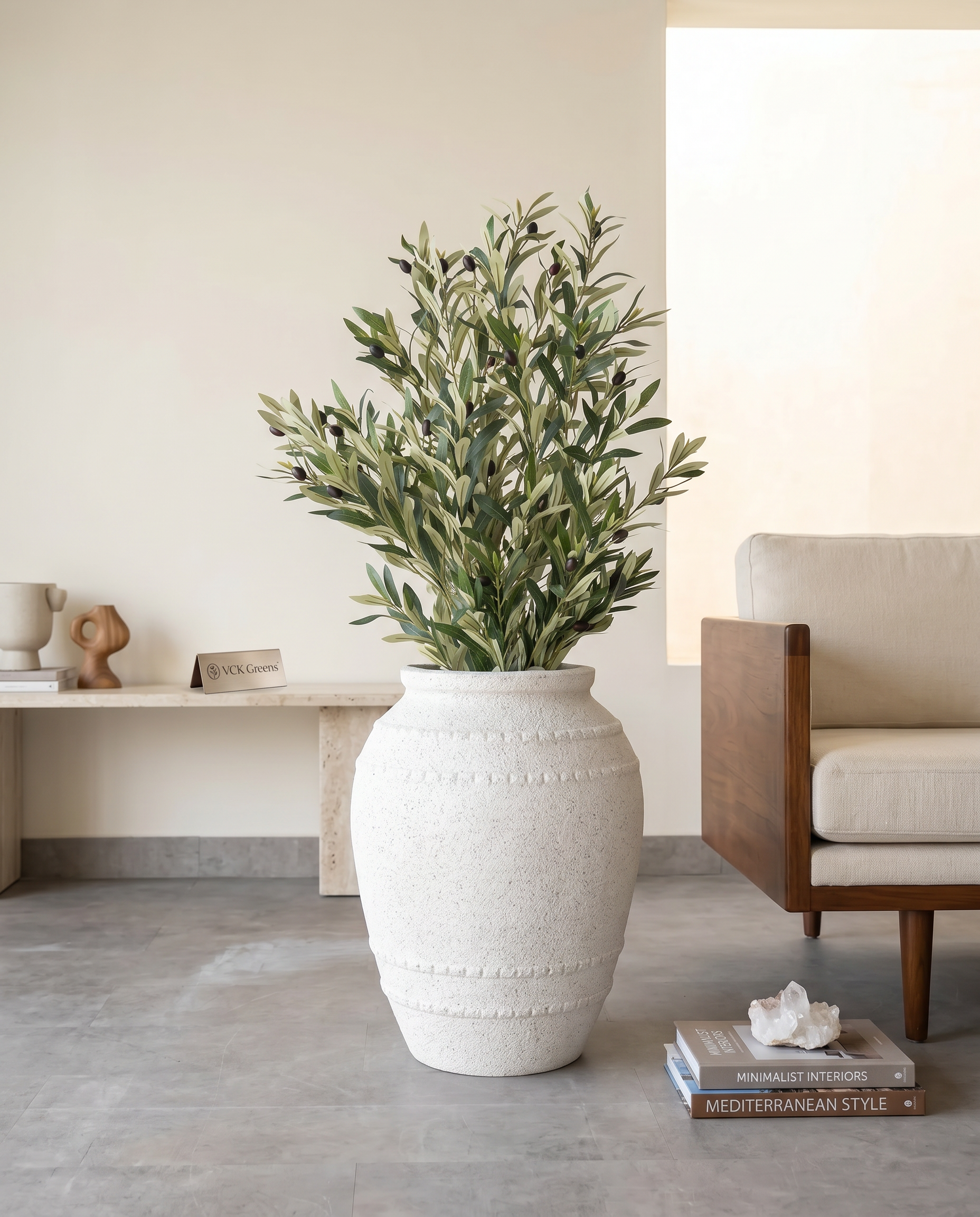 Artificial Olive Tree With Fiber Pot 4ft
