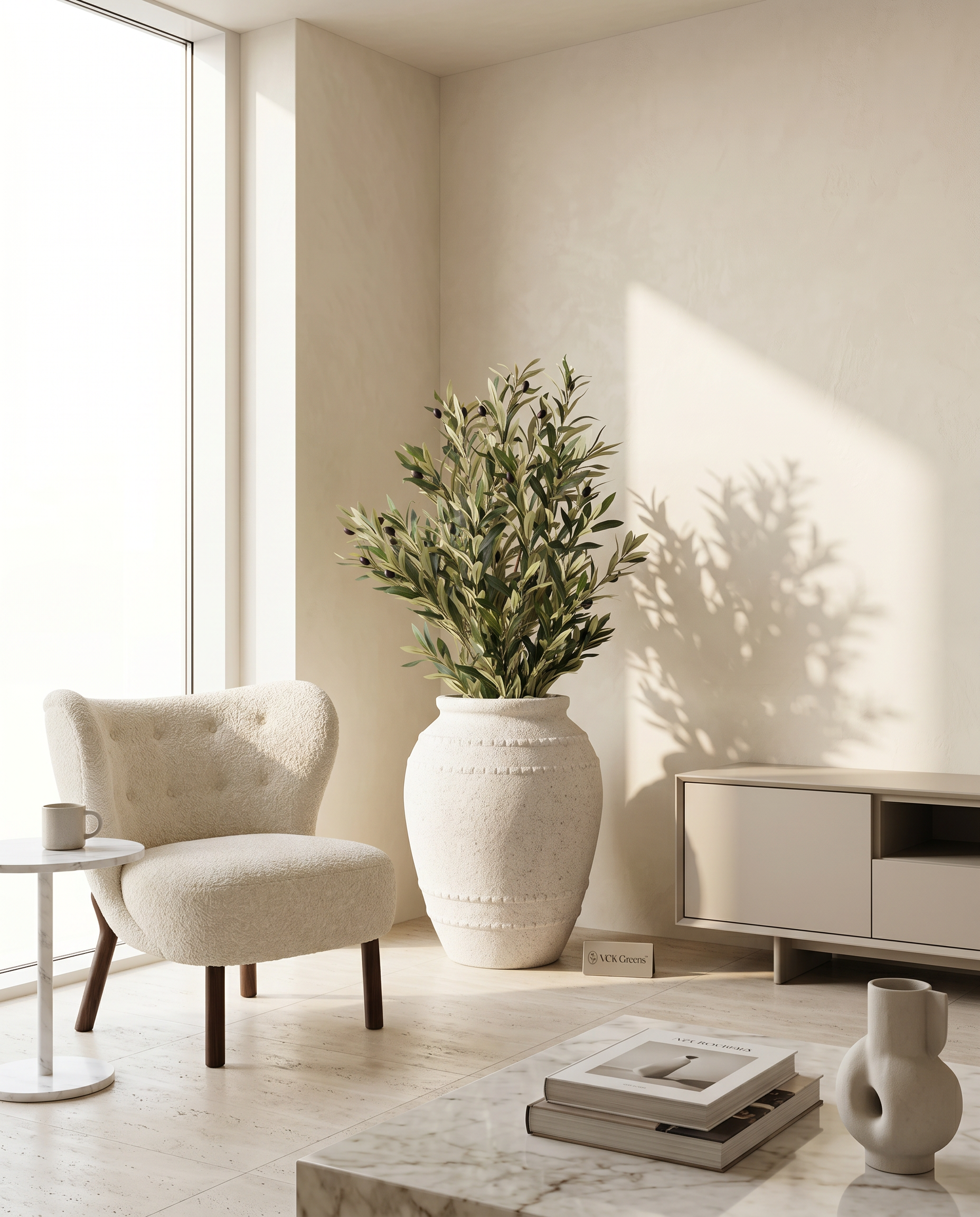 Artificial Olive Tree With Fiber Pot 4ft