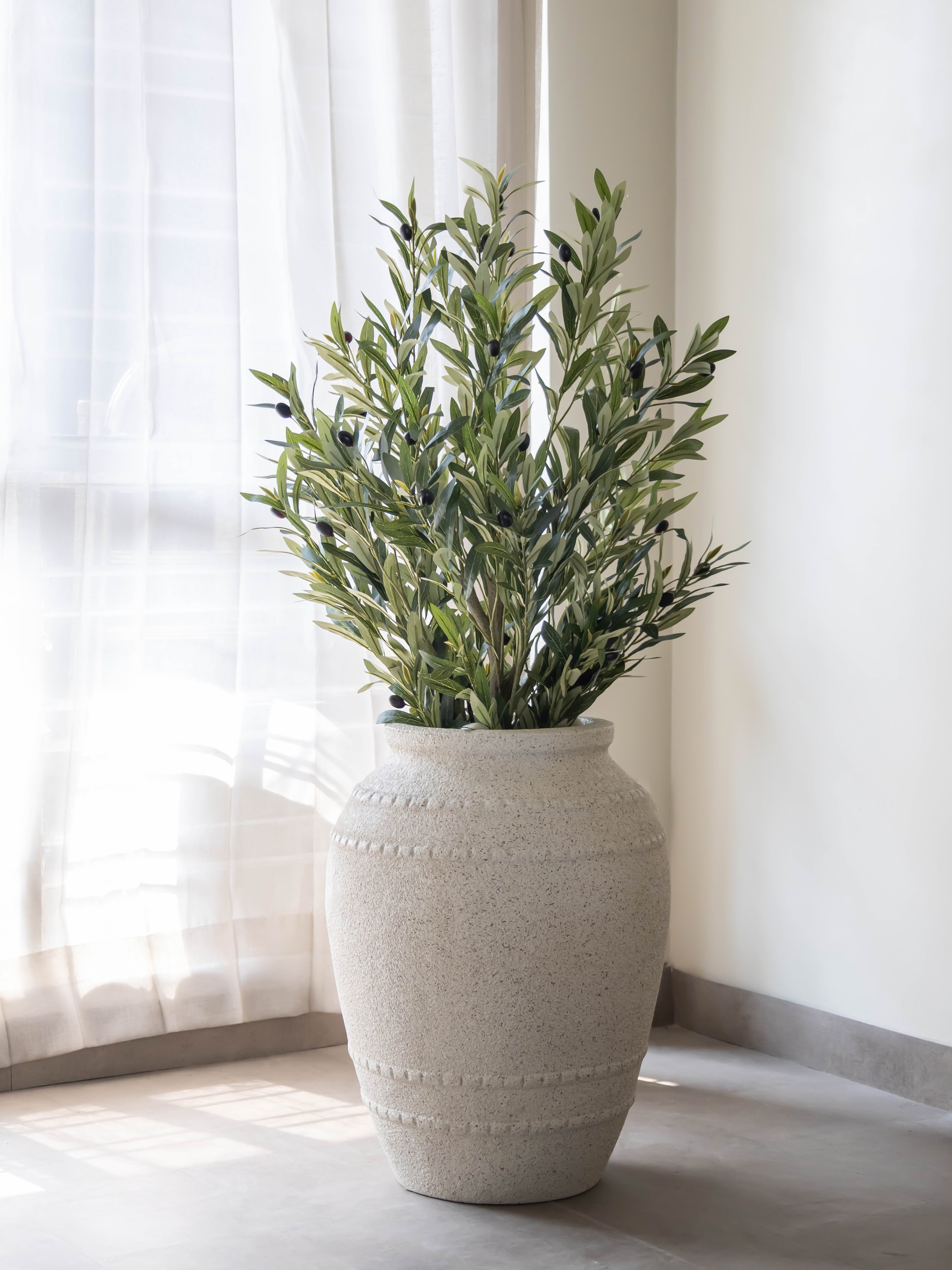 Artificial Olive Tree With Fiber Pot 4ft