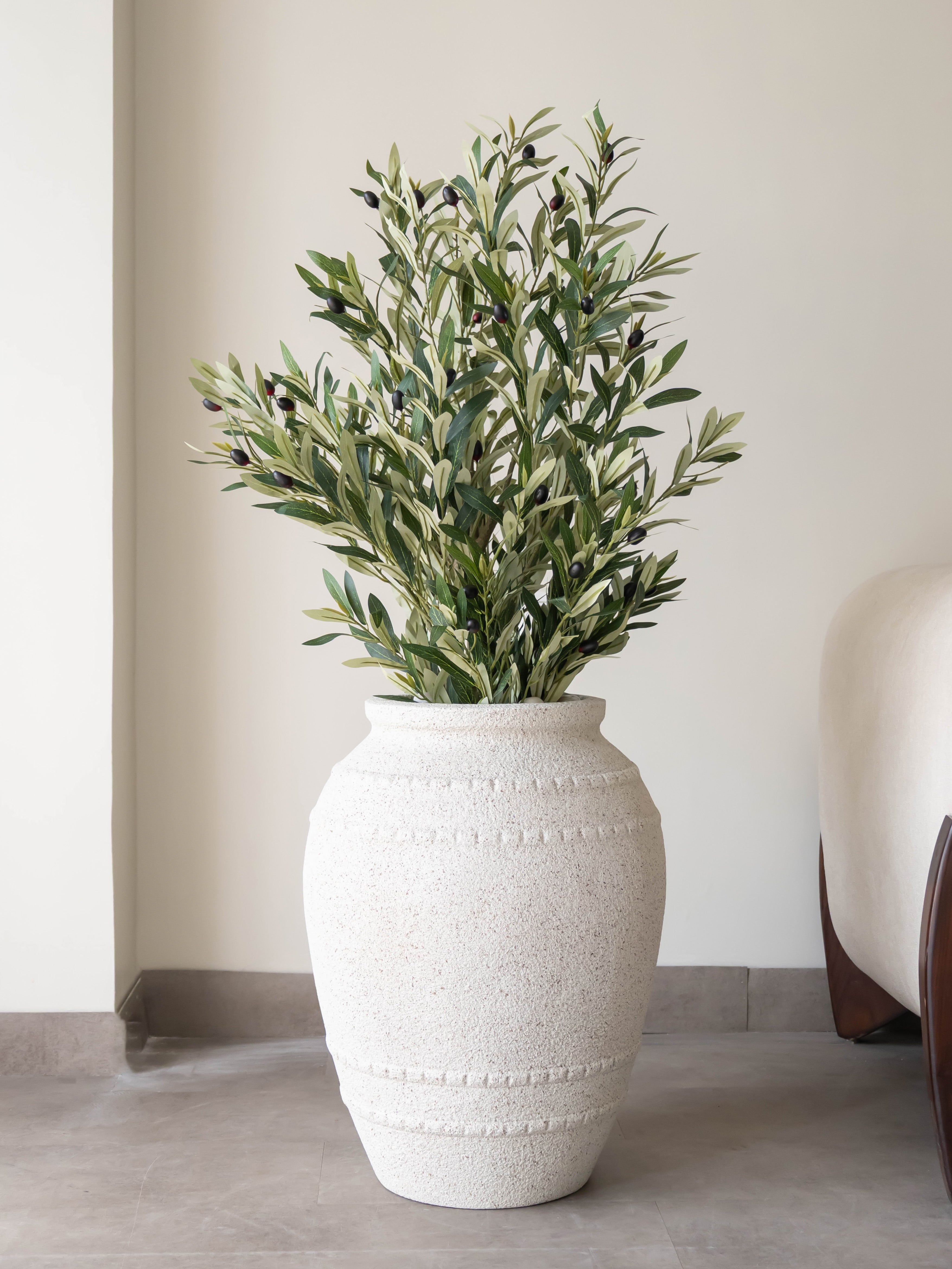 Artificial Olive Tree With Fiber Pot 4ft