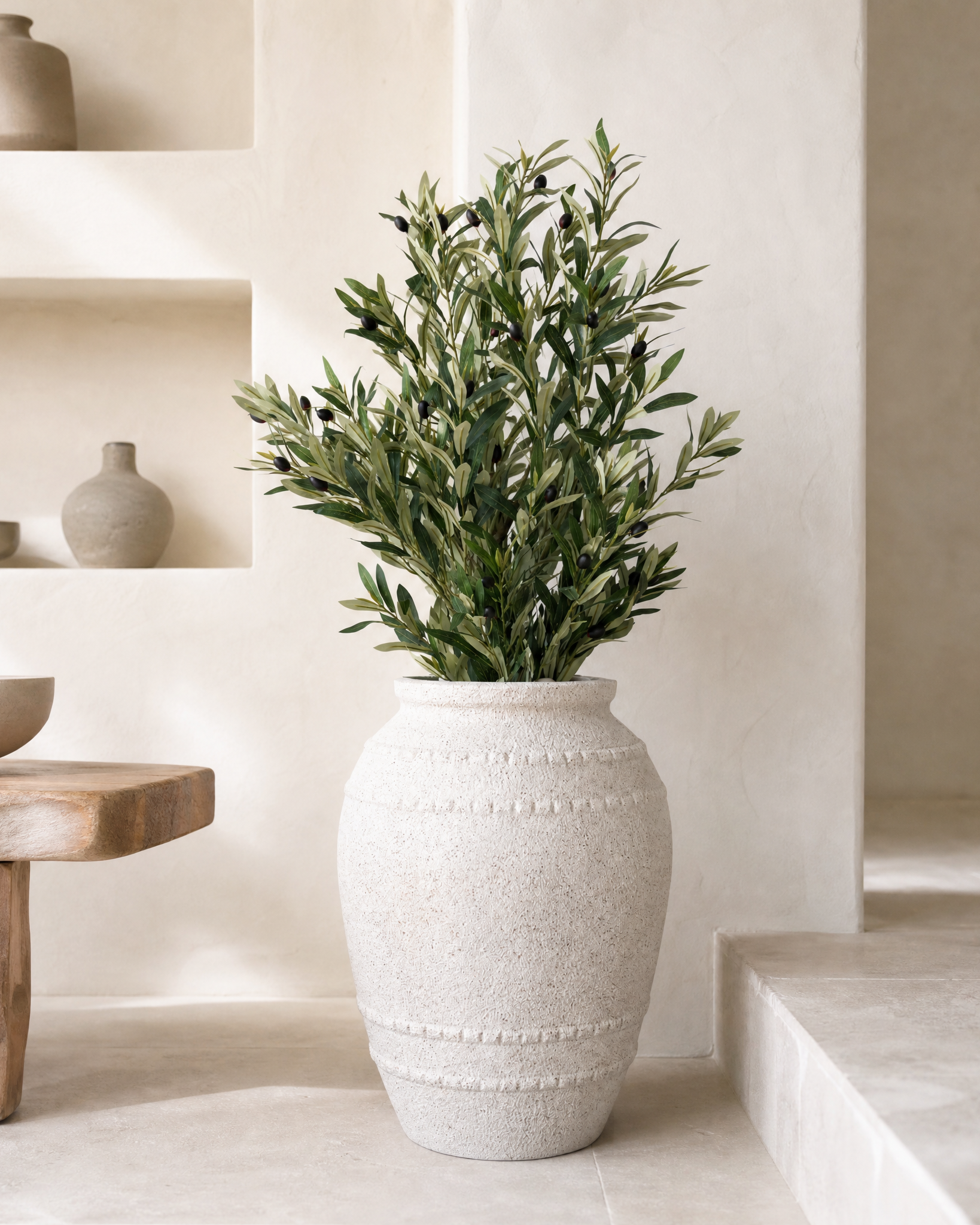 Artificial Olive Tree With Fiber Pot 4ft