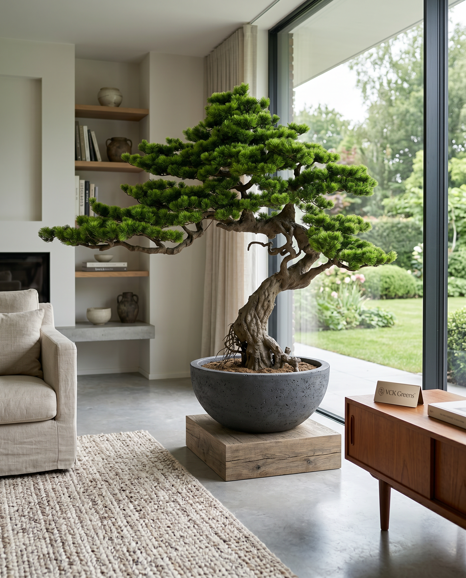 Artificial Windswept Japanese Pine Bonsai 5.3ft