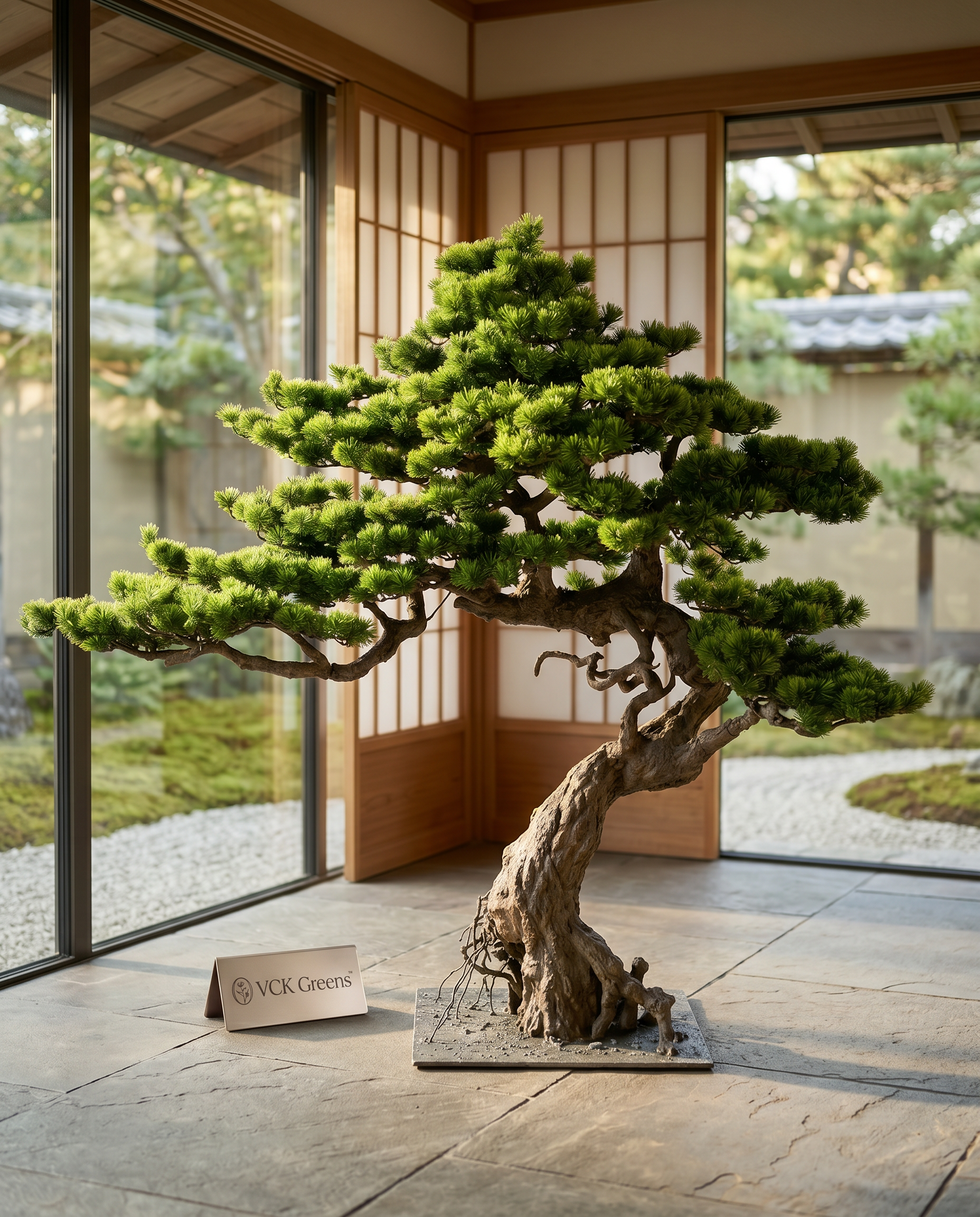 Artificial Windswept Japanese Pine Bonsai 5.3ft