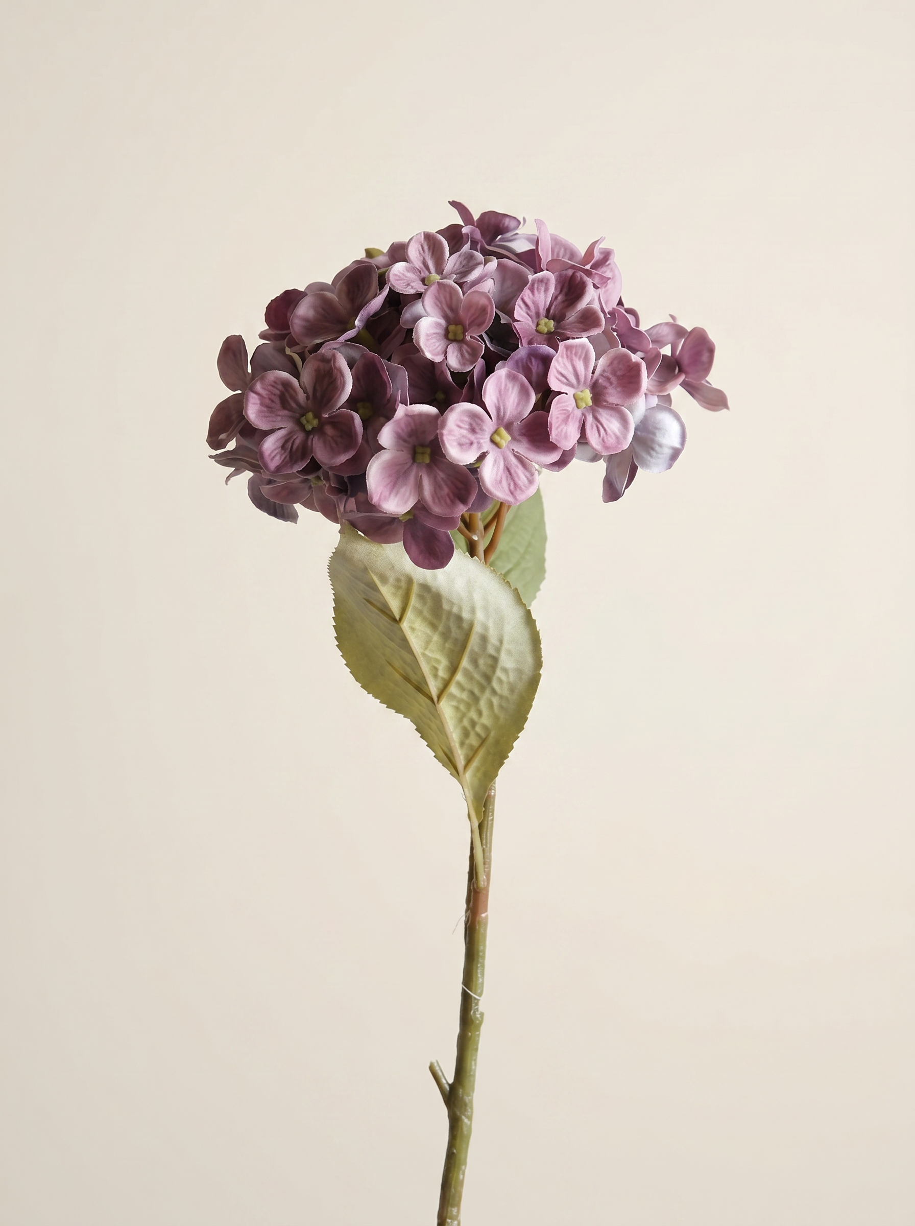 Artificial Dusty Purple PU Hydrangea Flower Stem