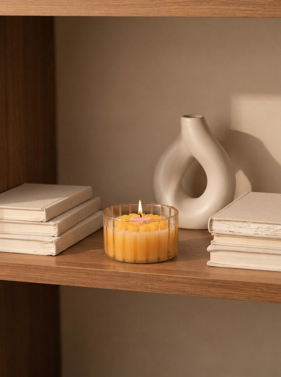 Sunlit Heart Flower Candle
