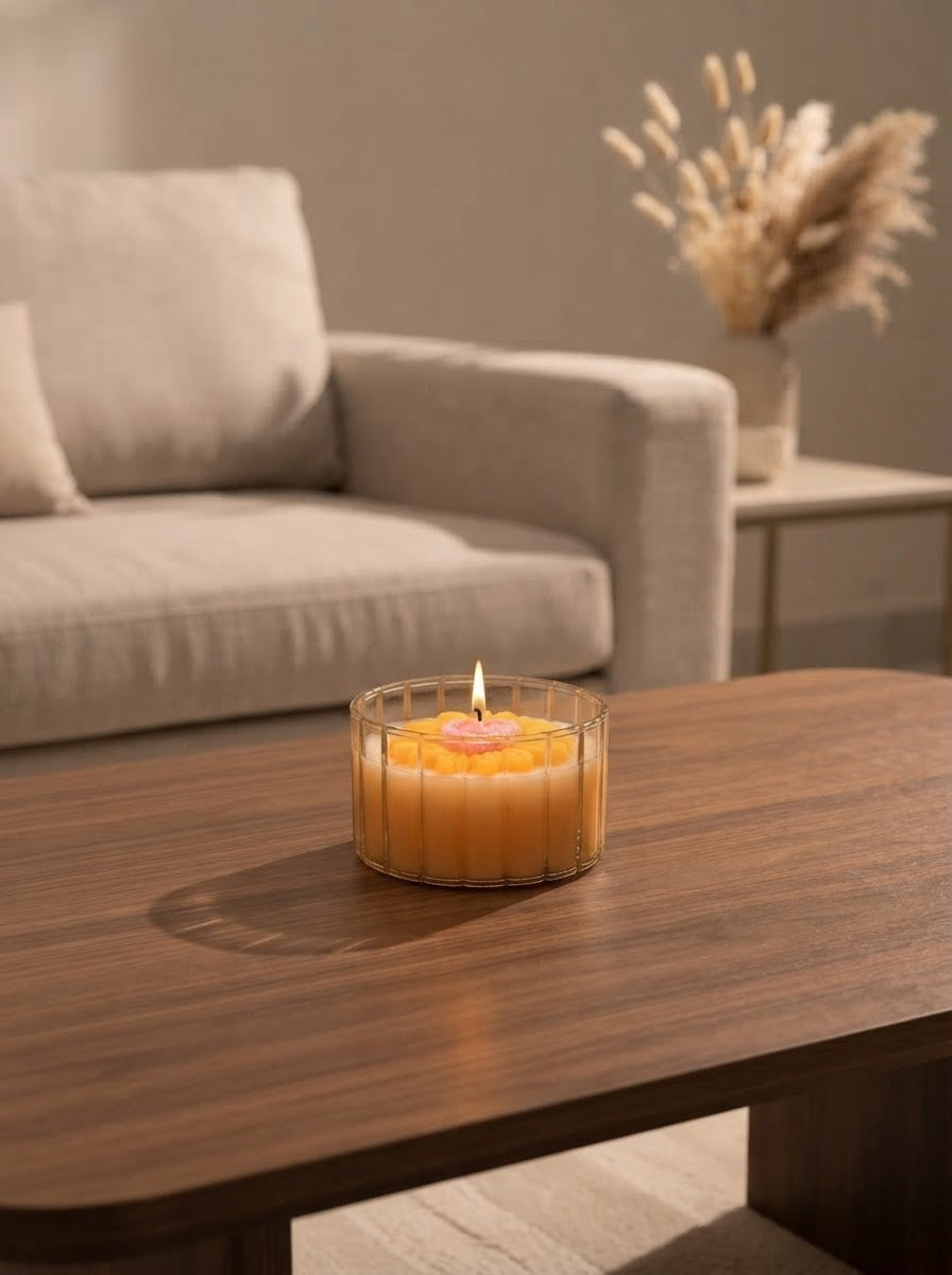 Sunlit Heart Flower Candle