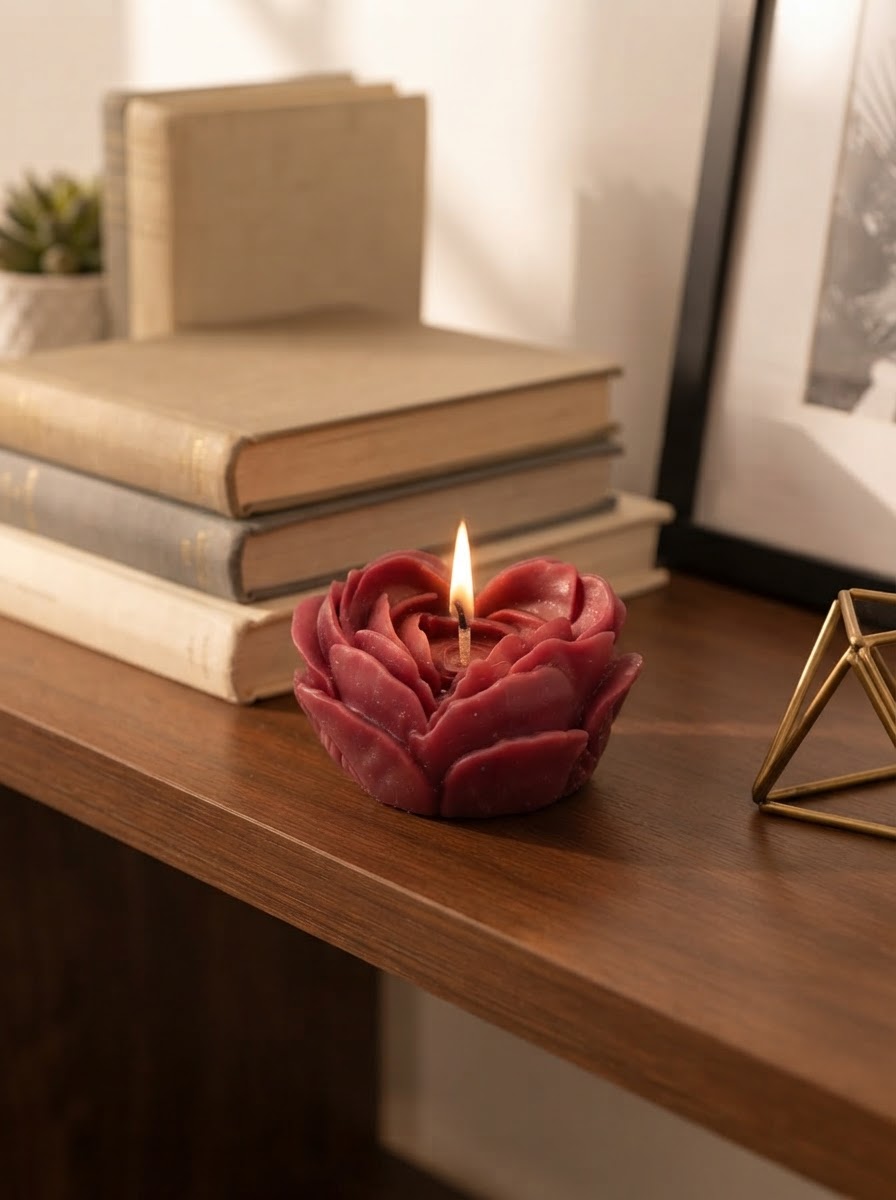 Velvet Rose Sculpted Candle