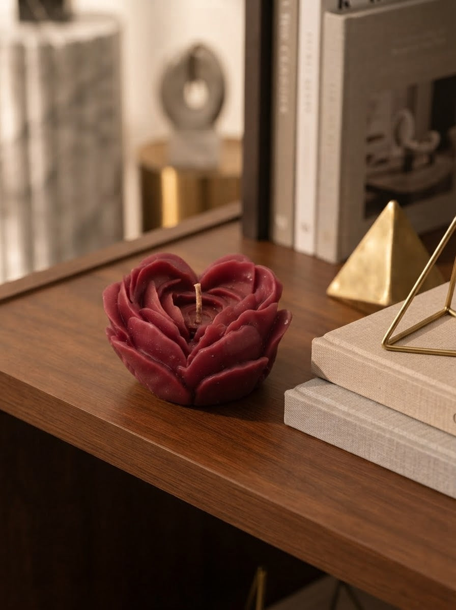 Velvet Rose Sculpted Candle