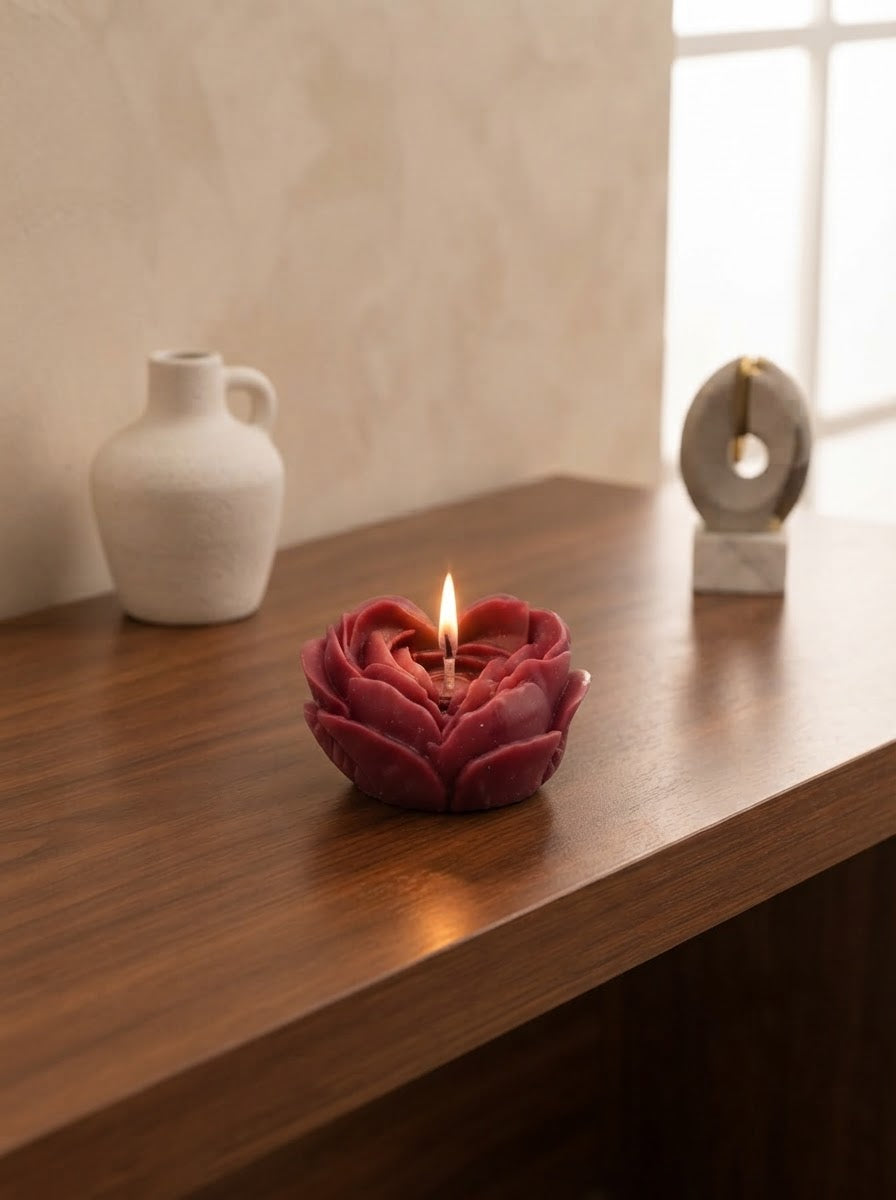Velvet Rose Sculpted Candle