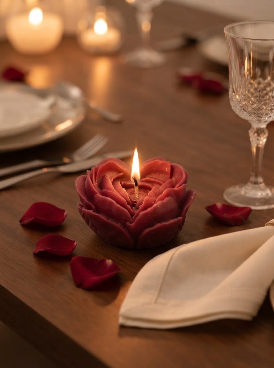 Velvet Rose Sculpted Candle