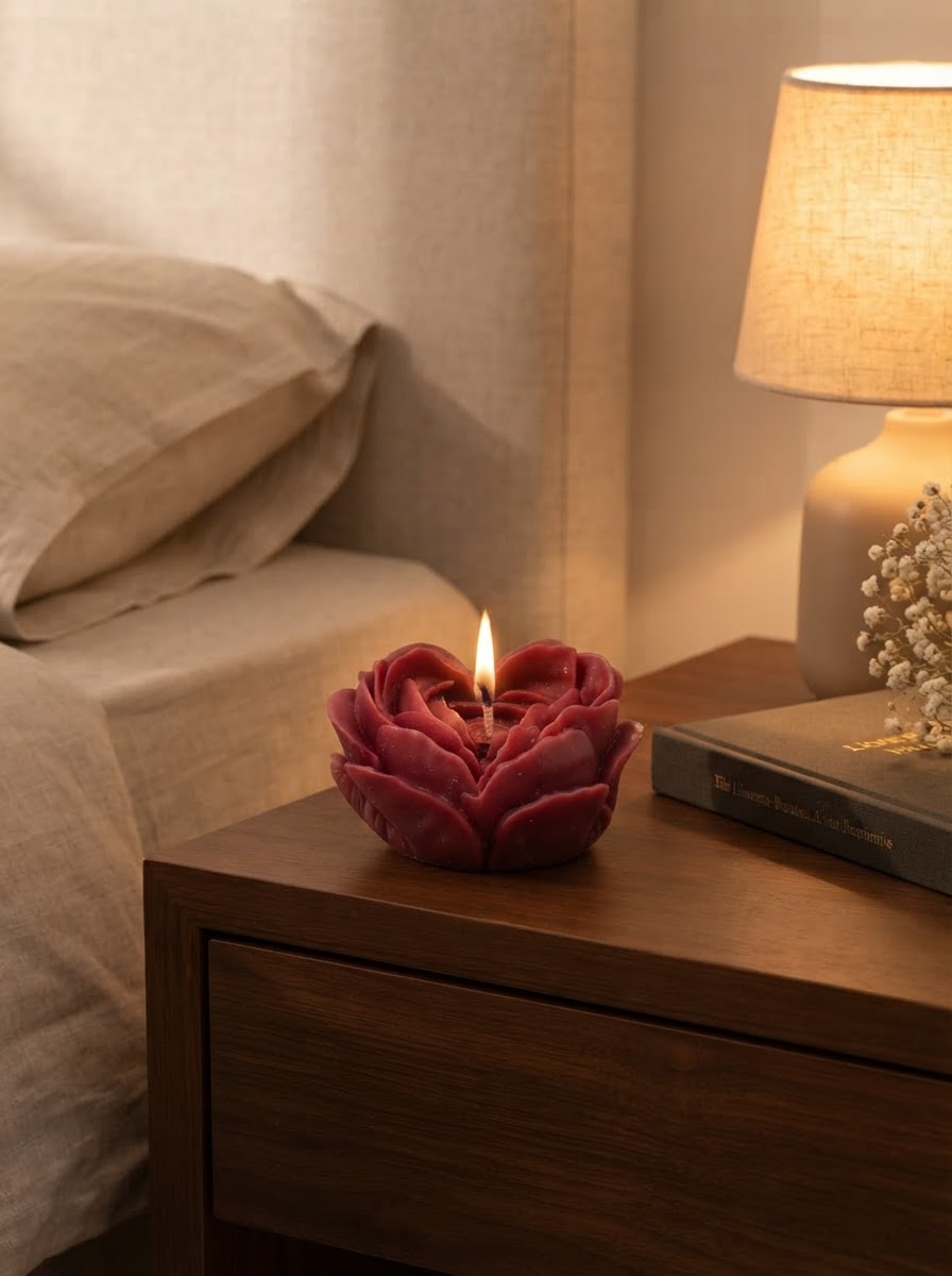 Velvet Rose Sculpted Candle