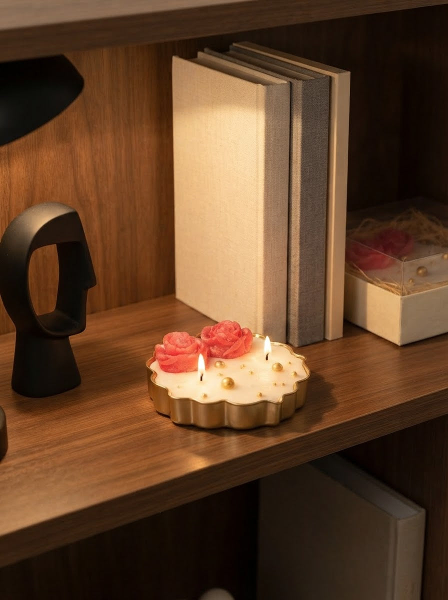 Rose Glow Urli Candle