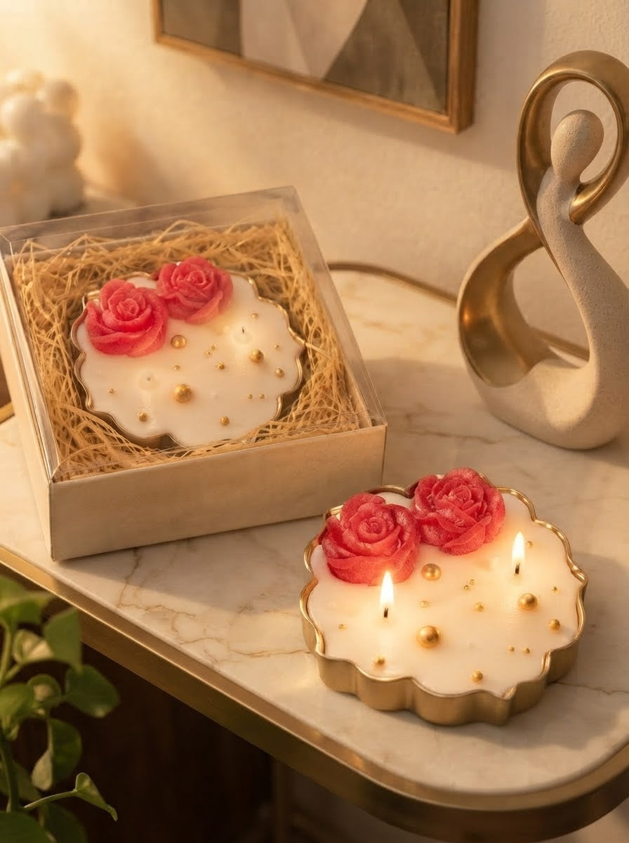 Rose Glow Urli Candle