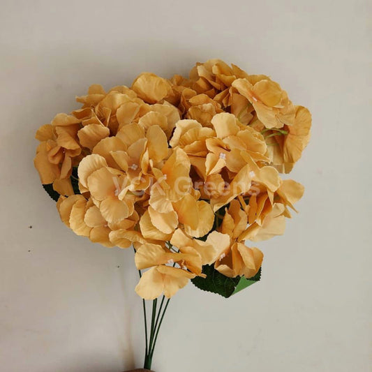 Artificial Golden Peach Hydrangea Flower Bunch 50cm/1.8ft