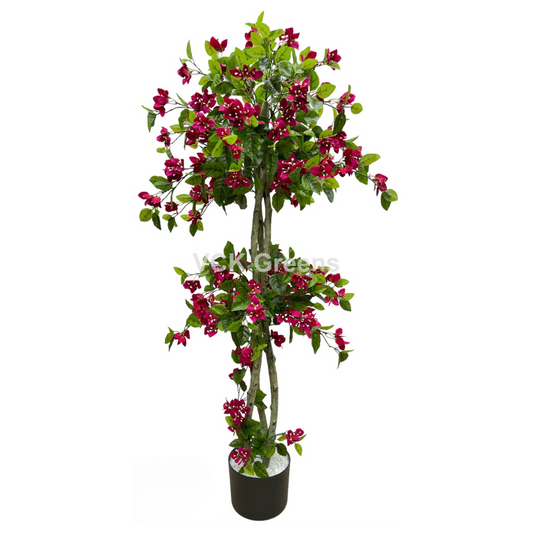 Artificial Dark Pink Bougainvillea Tree With Pot 5.5ft