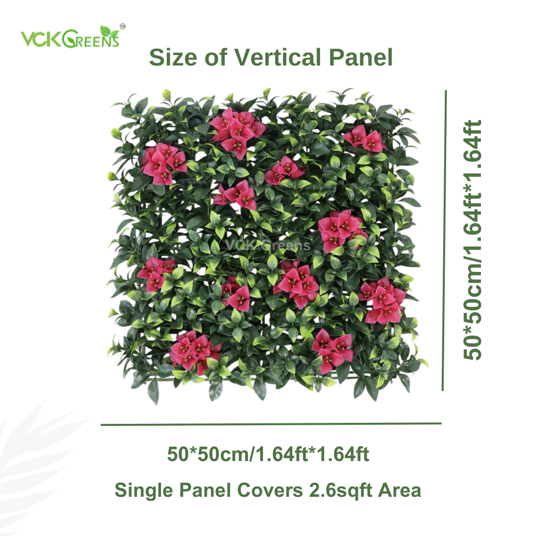 Artificial Urban Floral Wall Panels (50cm X 50cm, 2.6 sqft)