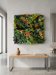 Artificial Lush Mixed Foliage Green Wall Panel (1mtrX1mtr, 10.76sqft)