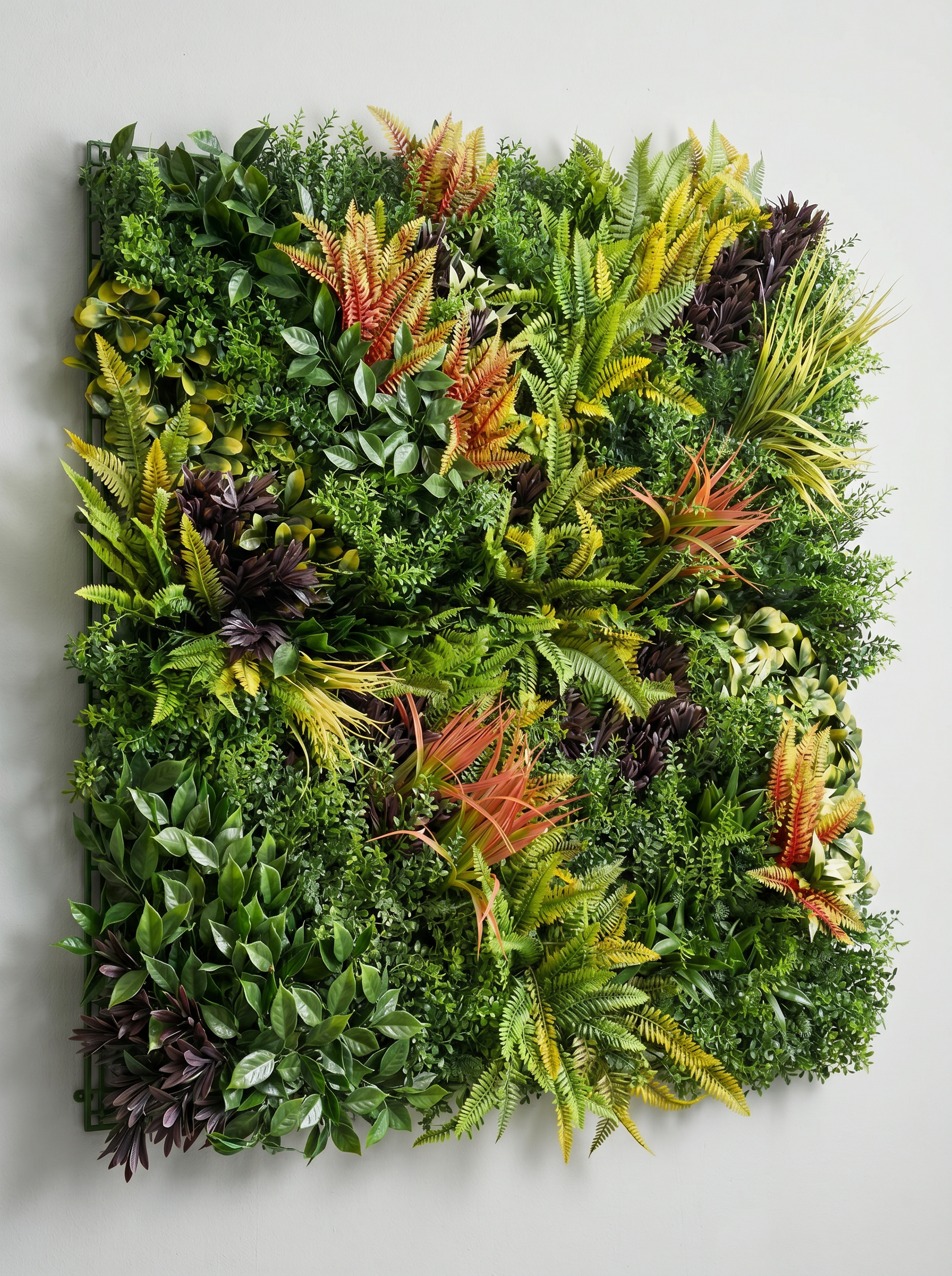 Artificial Lush Mixed Foliage Green Wall Panel (1mtrX1mtr, 10.76sqft)