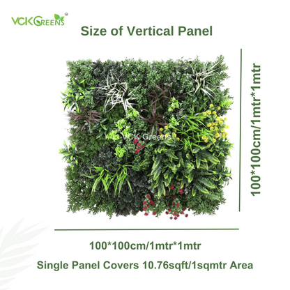 Artificial Premium Green Wall Panel (1mtrX1mtr,10.76sqft)