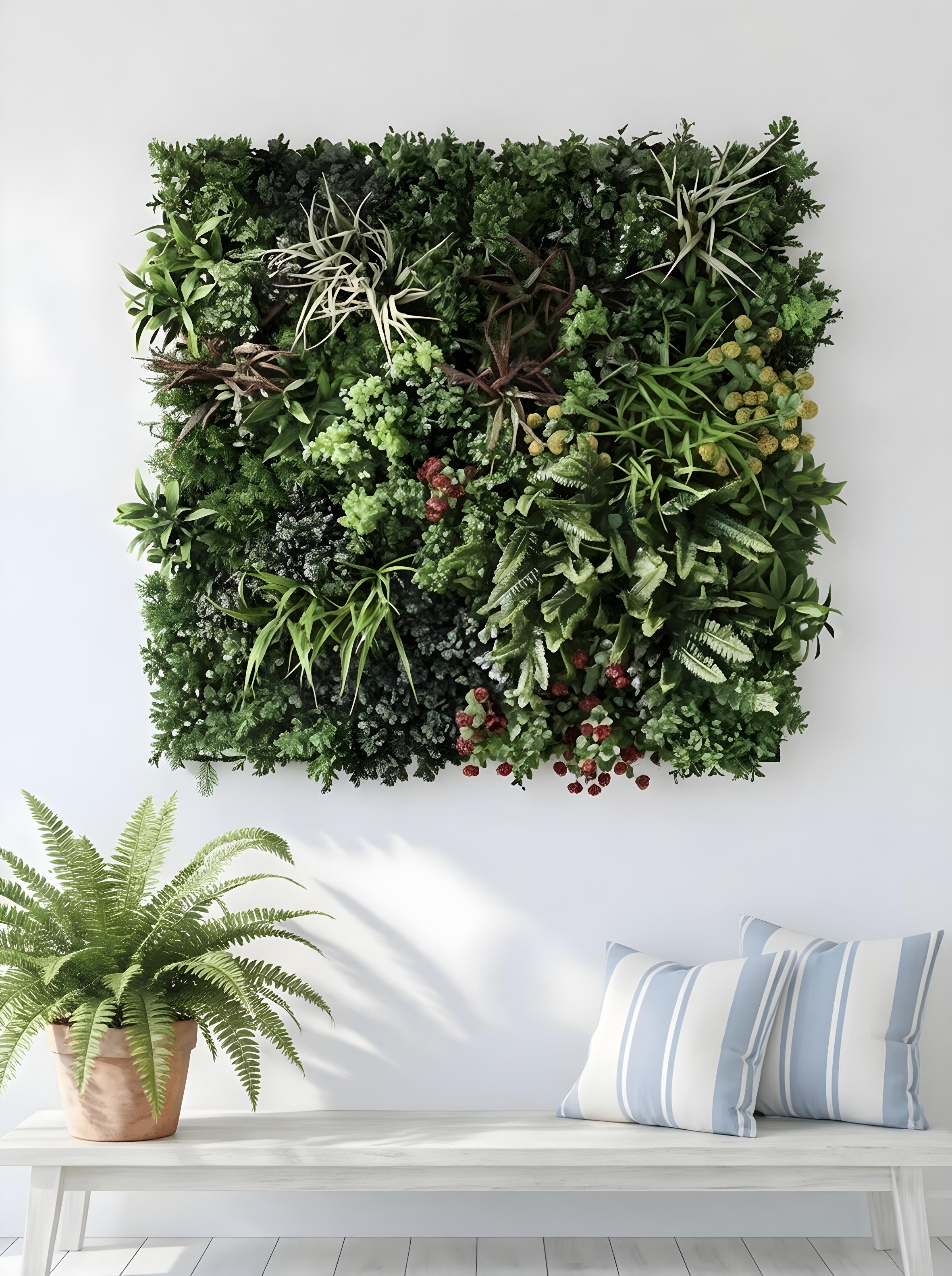 Artificial Premium Green Wall Panel (1mtrX1mtr,10.76sqft)