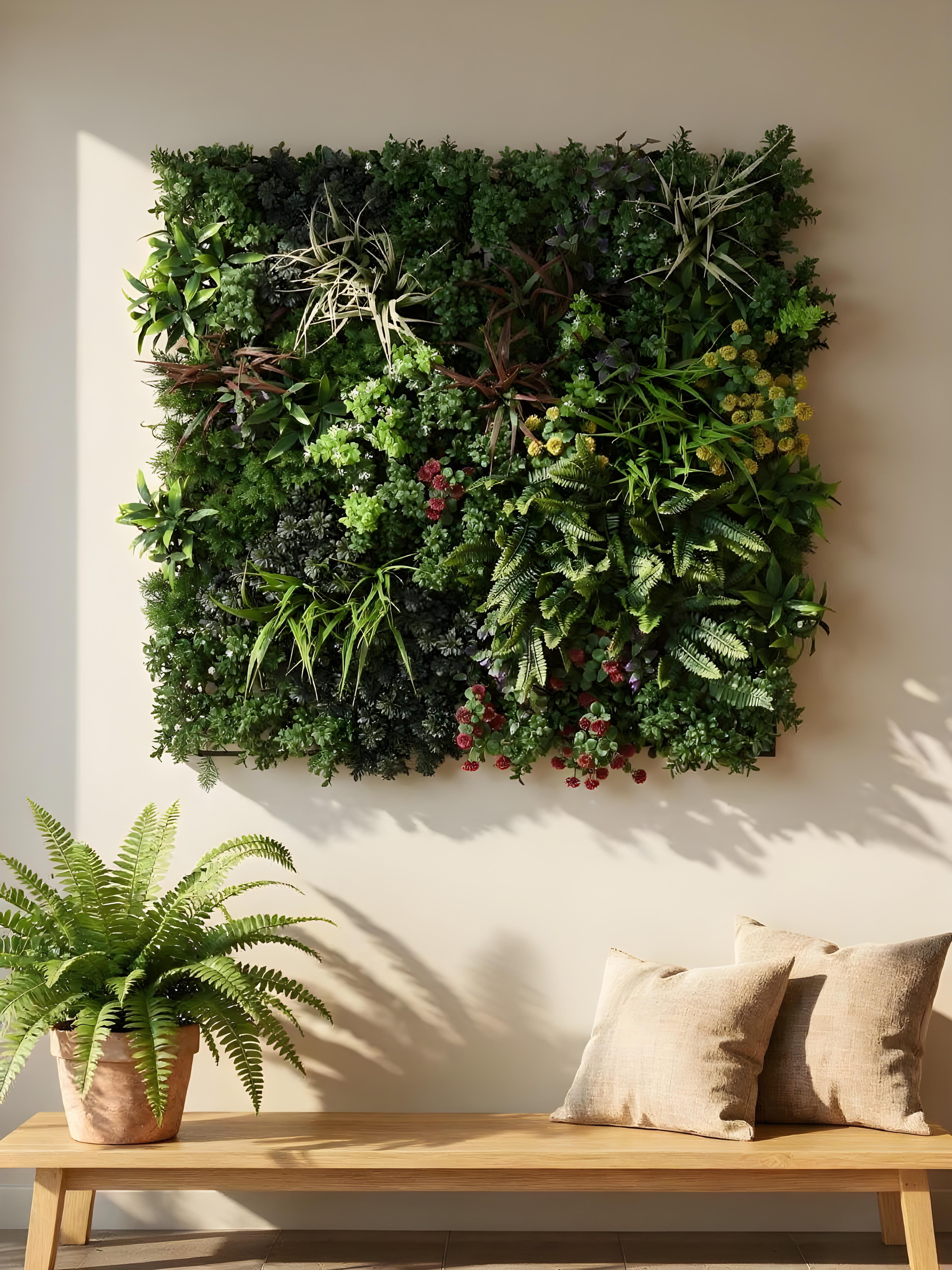 Artificial Premium Green Wall Panel (1mtrX1mtr,10.76sqft)