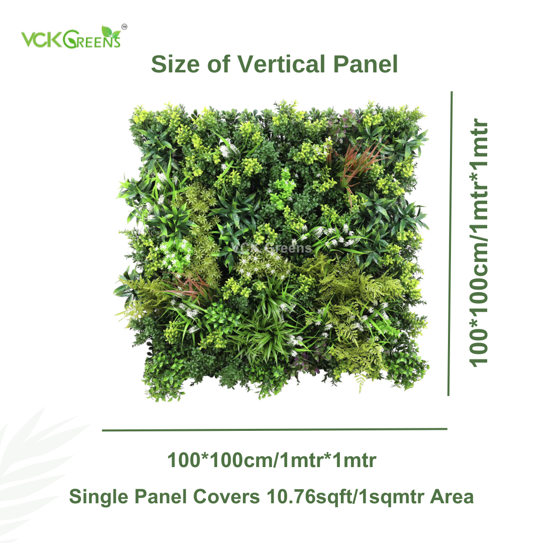 Artificial Premium Green Wall Panel (1mtrX1mtr,10.76sqft)