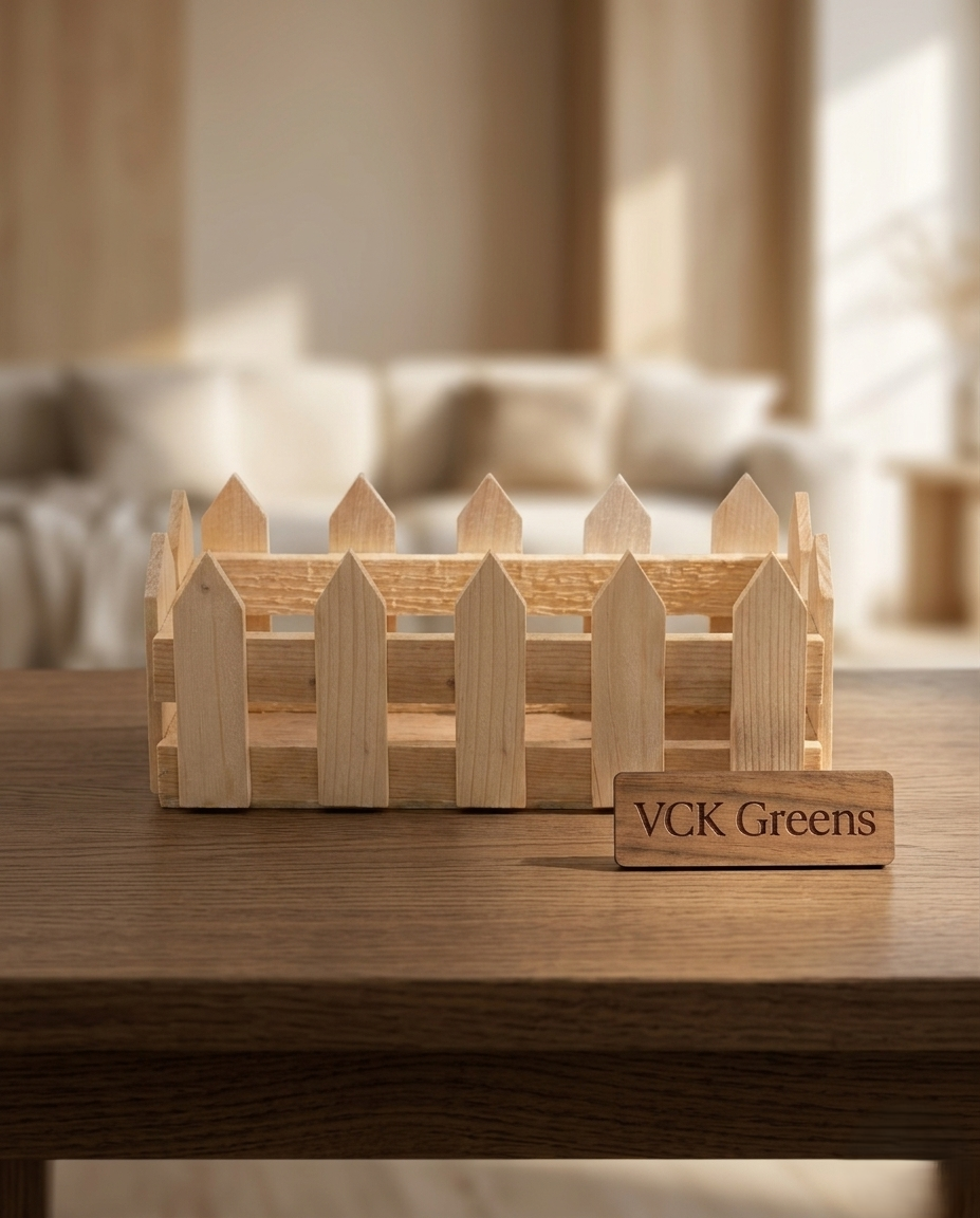 Wooden Fence Planter 8 Inch