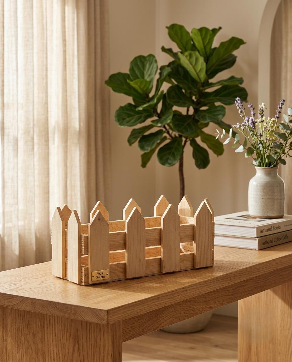 Wooden Fence Planter 8 Inch