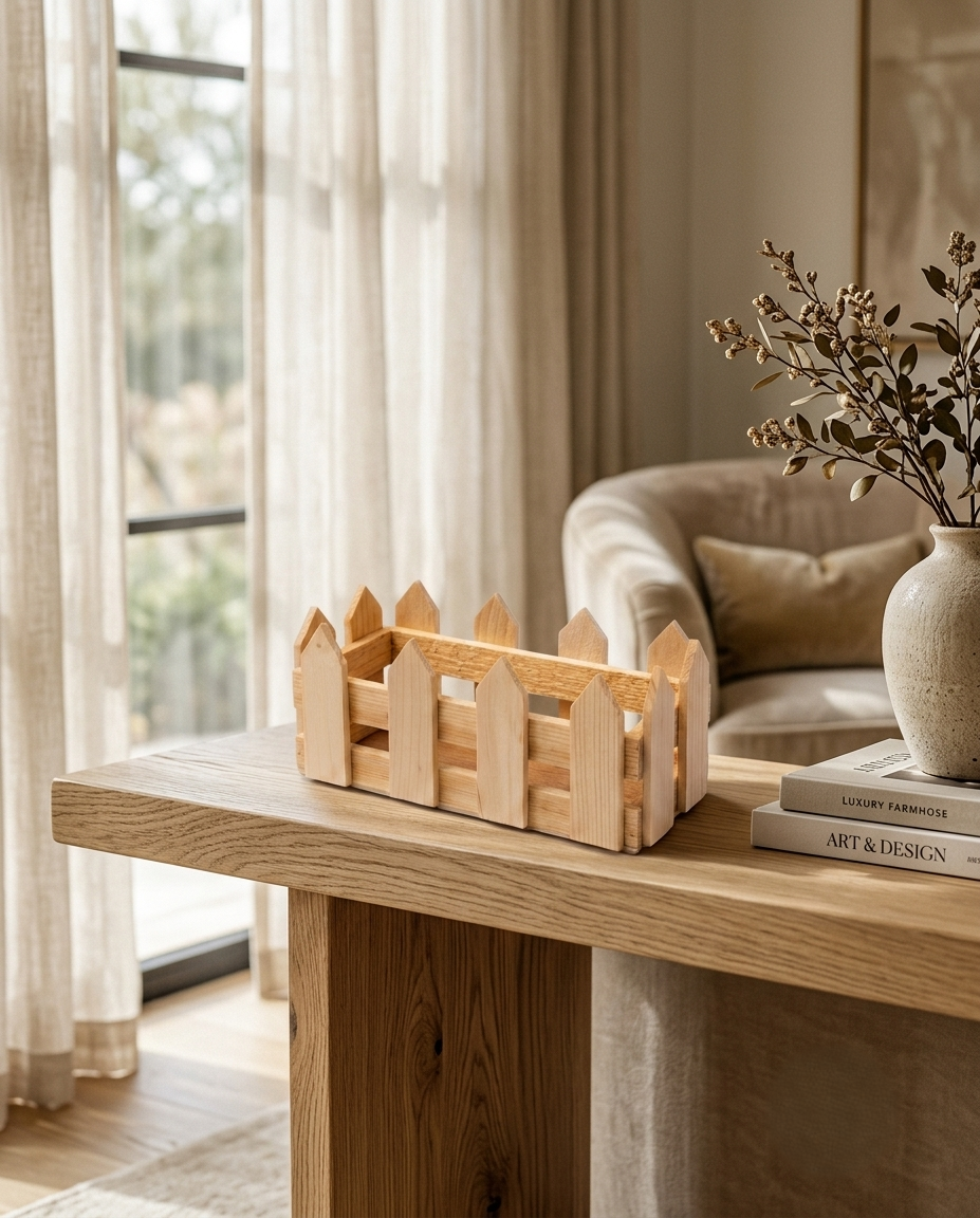 Wooden Fence Planter 8 Inch