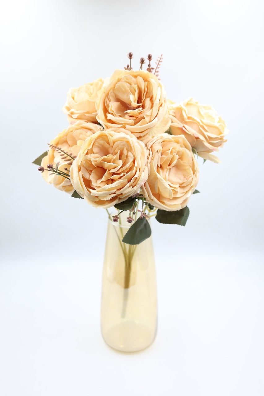 Artificial Peony Roses Bunch 38cm
