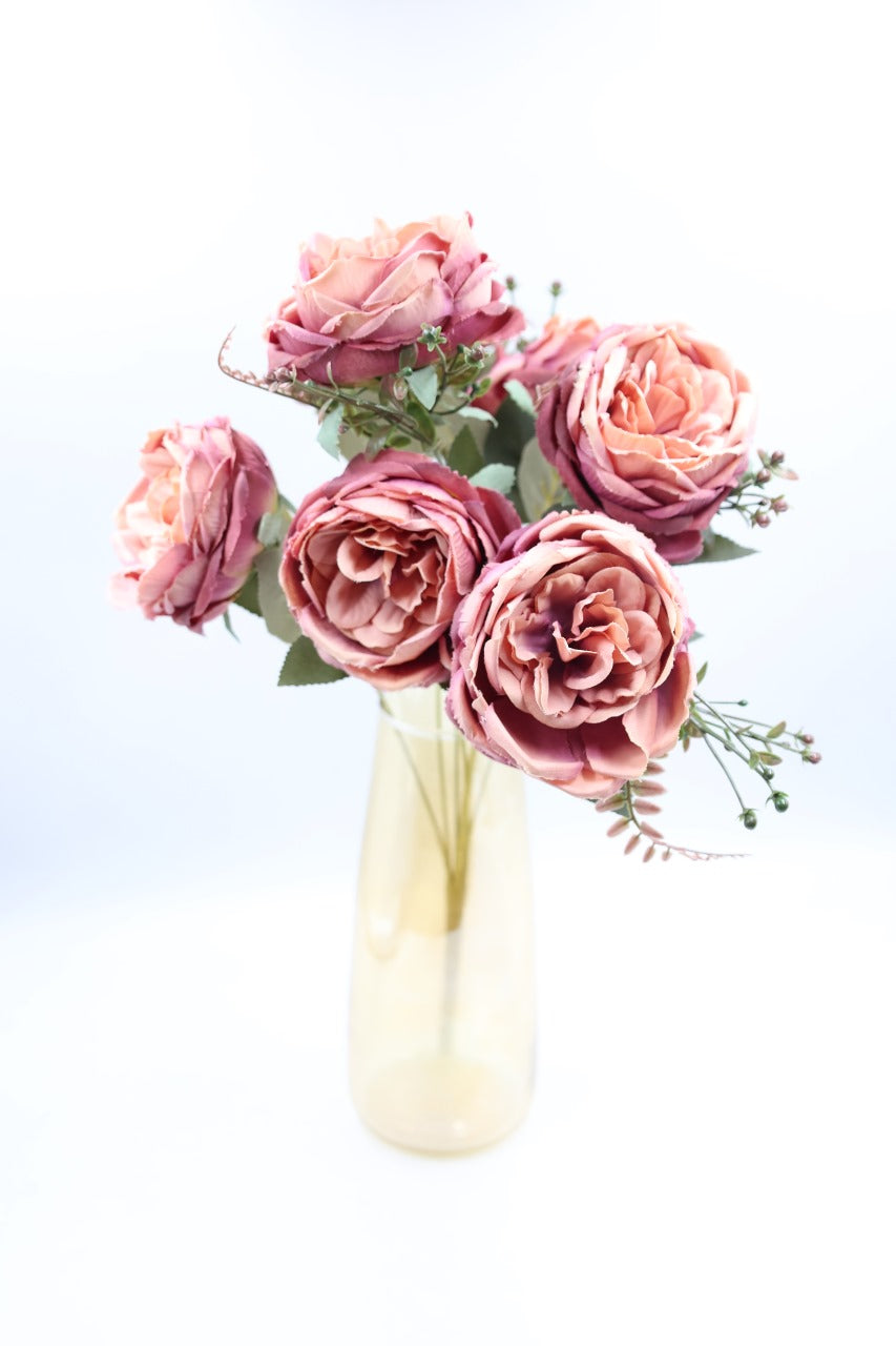 Artificial Peony Roses Bunch 38cm