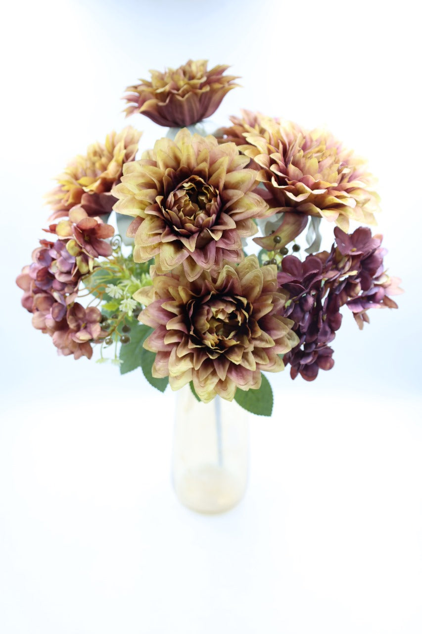 Artificial Big Dahlia Flower Bunch 45cm