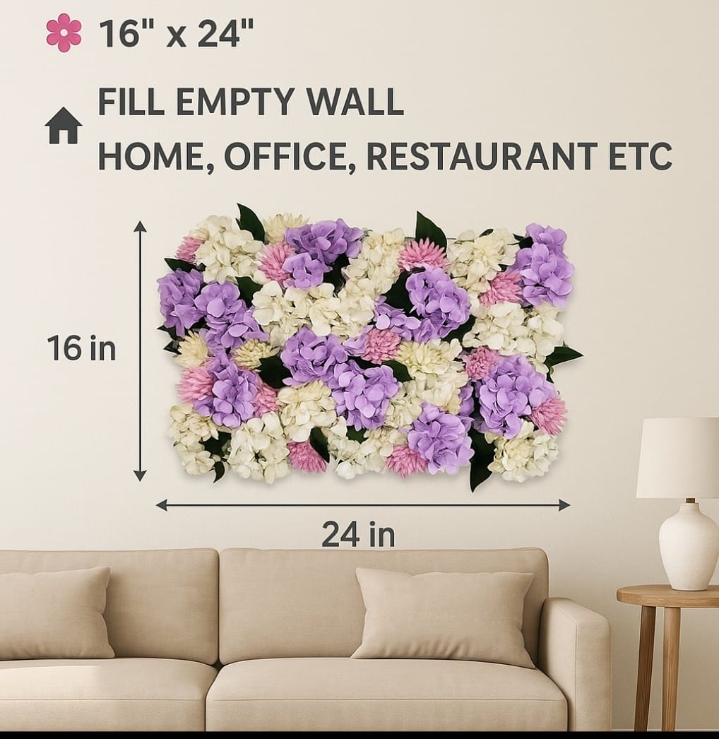 Artificial Hydrangea Flower Wall Panel (16" x 24"inch)