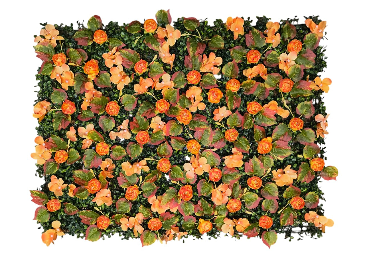 Artificial Orange peony Green wall panel - 32'' x 24''