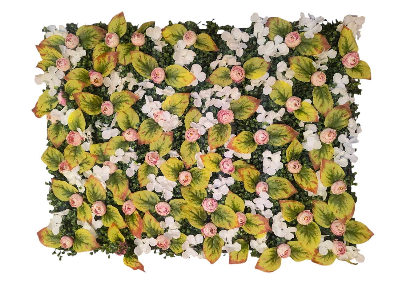 Artificial Peach Peony Green wall panel - 32'' x 24''