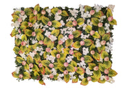 Artificial Peach Peony Green wall panel - 32'' x 24''