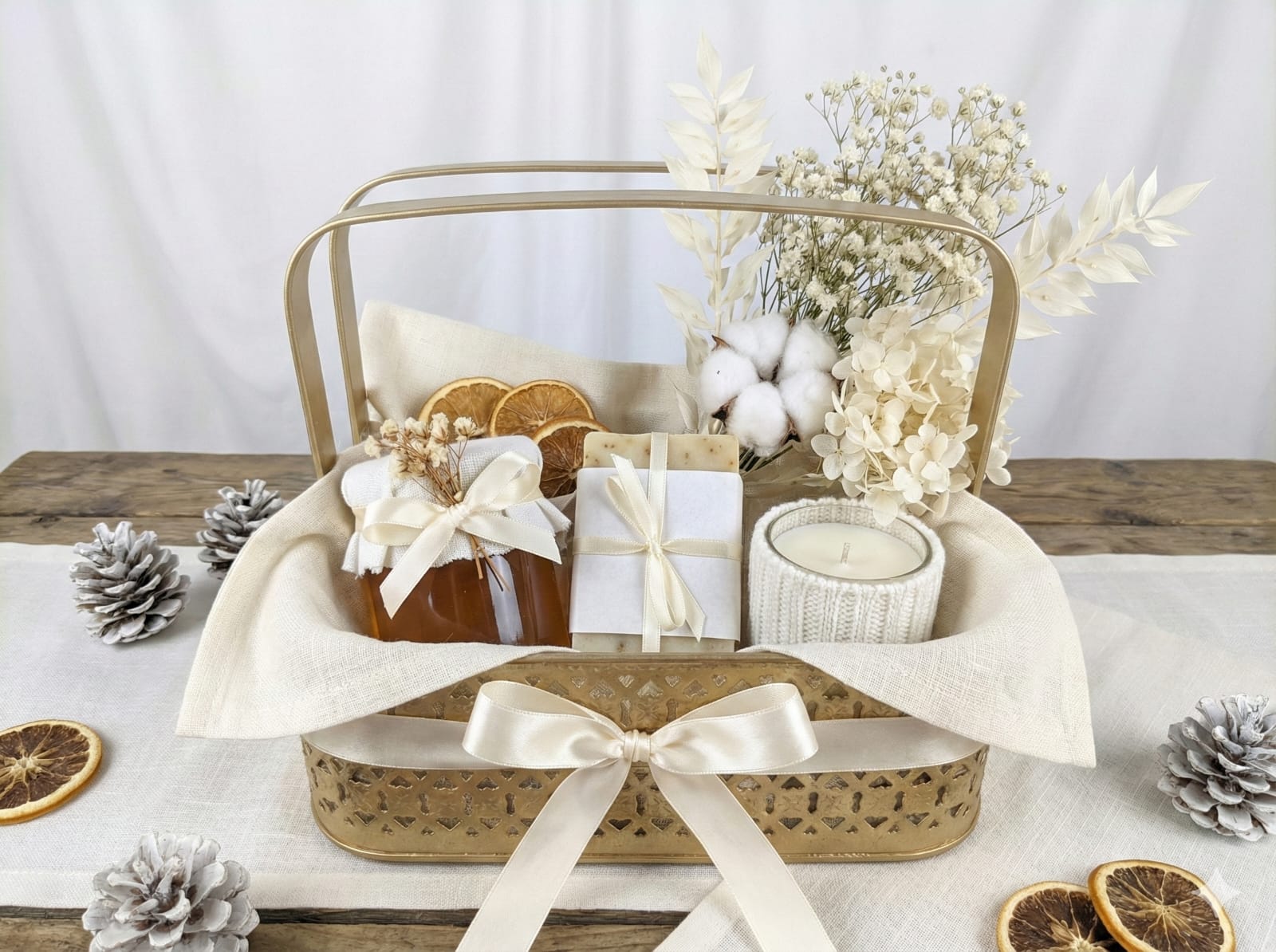 Gold Metal Decorative Basket (Set of 3)