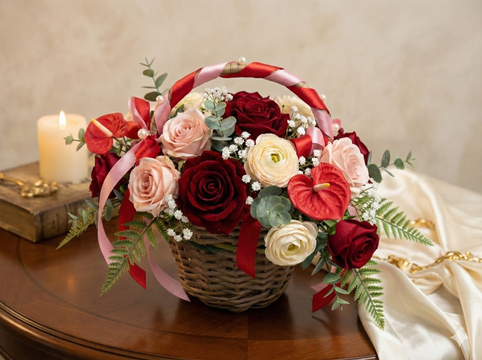 Handcrafted Wicker Basket with Handle