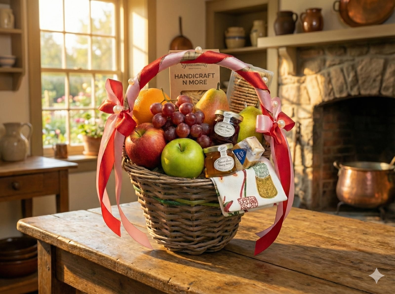 Handcrafted Wicker Basket with Handle