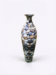 Pebble Stone Finish Metal Decorative Vase