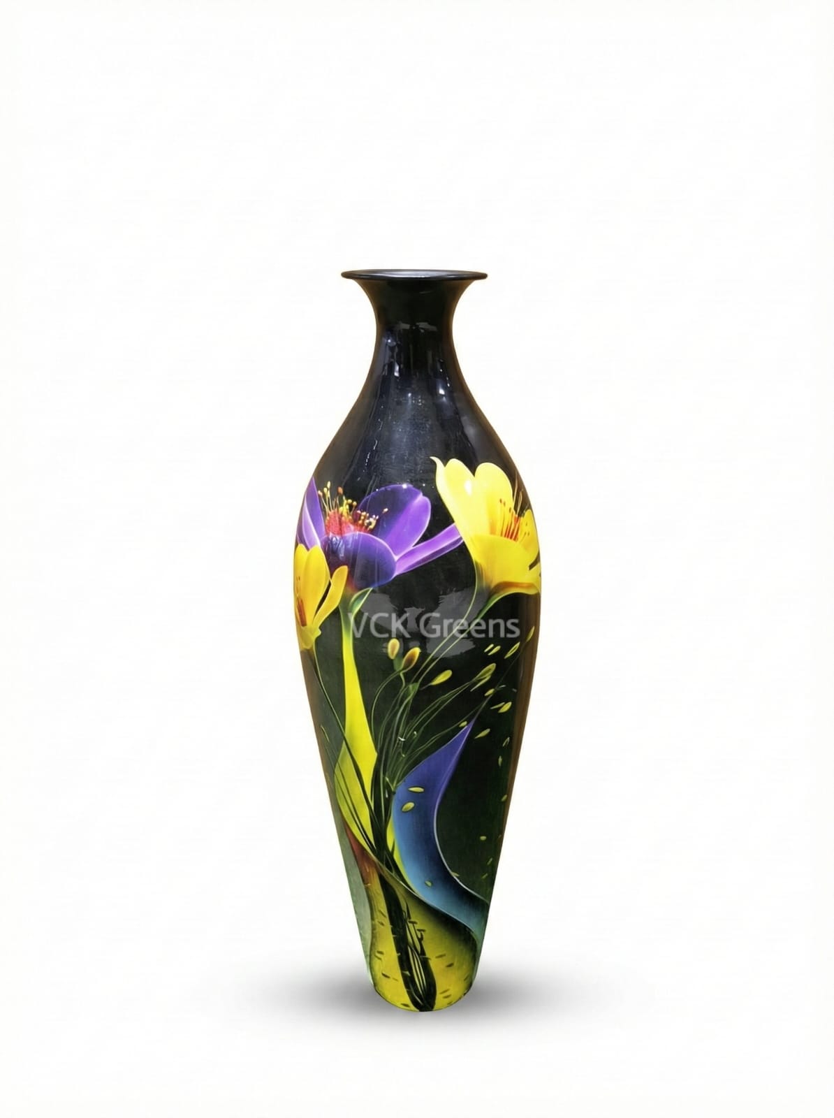 Floral Art Metal Decorative Vase
