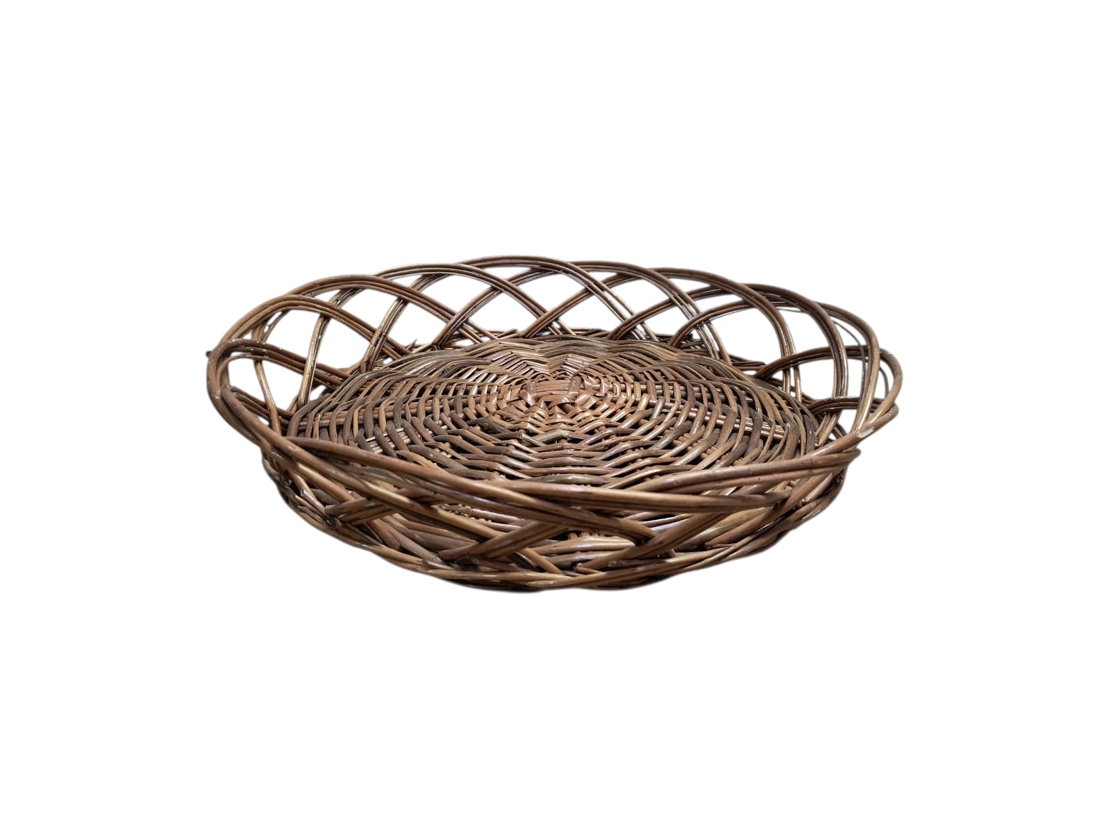 Handwoven Natural Willow Round Decorative Basket