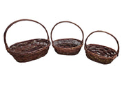 Handwoven Willow Basket with Handle – Set of 3